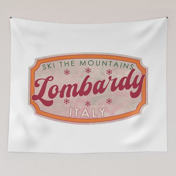 Item preview, Lombardy, Italy, Ski, textured skiing badge designed and sold by Wanderful-roads.
