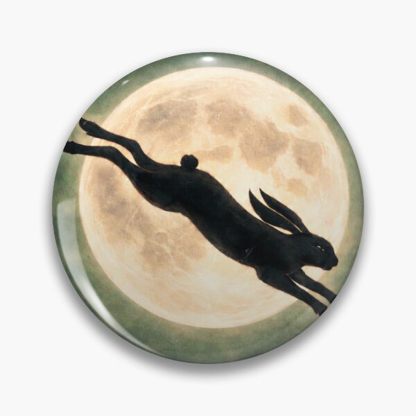 Item preview, Hare Leaping Across Full Moon – Moonlit Hare Silhouette Night Sky Art designed and sold by chihuahuashower.