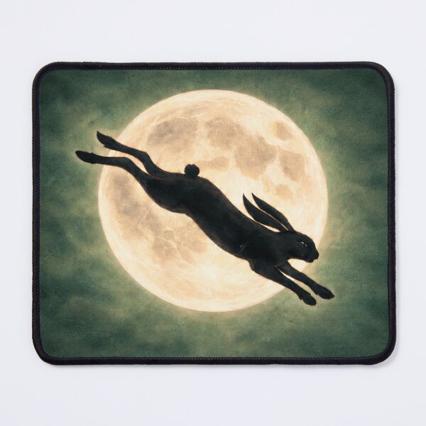 Item preview, Hare Leaping Across Full Moon – Moonlit Hare Silhouette Night Sky Art designed and sold by chihuahuashower.