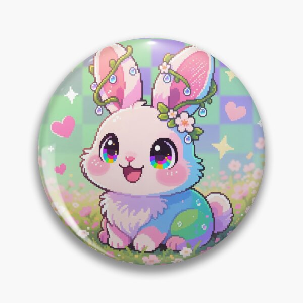 Item preview, Blooming Glitch Flower Bunny - Spring Kawaii Glitch Art designed and sold by GlitchyBunnyBB.