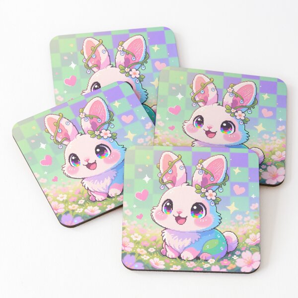 Item preview, Blooming Glitch Flower Bunny - Spring Kawaii Glitch Art designed and sold by GlitchyBunnyBB.