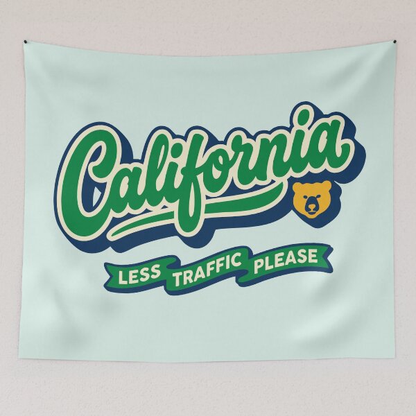 Item preview, Vintage California Less Traffic Please - Funny Retro Commuter designed and sold by Cozy-Old-Pub.