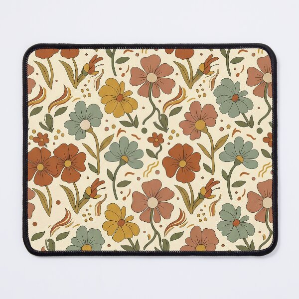 Item preview, Retro 70s Floral Pattern – Boho Earth Tone Flower Power Seamless Vintage Aesthetic Design designed and sold by Lu7u.