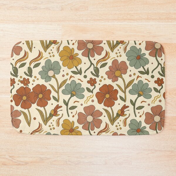 Item preview, Retro 70s Floral Pattern – Boho Earth Tone Flower Power Seamless Vintage Aesthetic Design designed and sold by Lu7u.