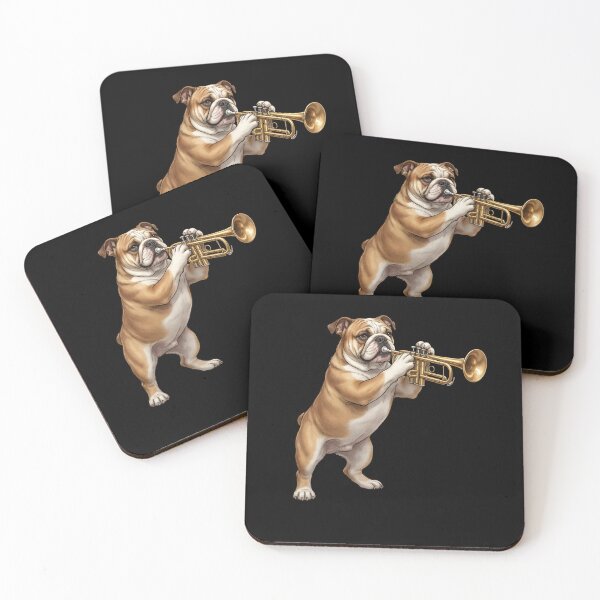 Artikelvorschau, Bulldogge spielt Trompete, Trompeter, Hundeliebhaber entworfen und verkauft von TerryConnells.