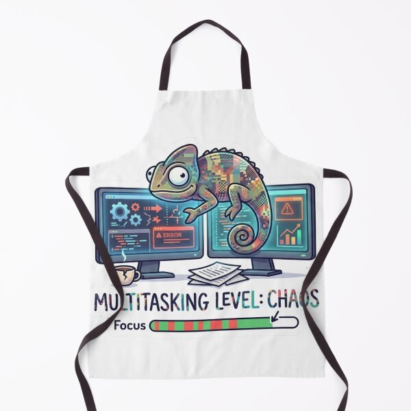 Item preview, Multitasking Level Chaos Funny Remote Work Developer Sticker designed and sold by ZYNORAworld.