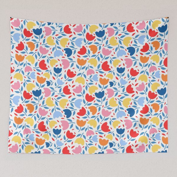 Item preview, Bold retro scandi tulip florals mid century designed and sold by Nicola-Rowe.