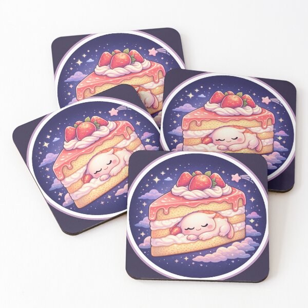 Item preview, Dreamy Strawberry Shortcake Creature – Cute Pastel Dessert Fantasy designed and sold by MeghannsMinimalMeals.