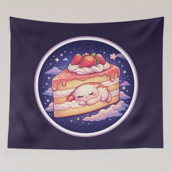 Item preview, Dreamy Strawberry Shortcake Creature – Cute Pastel Dessert Fantasy designed and sold by MeghannsMinimalMeals.
