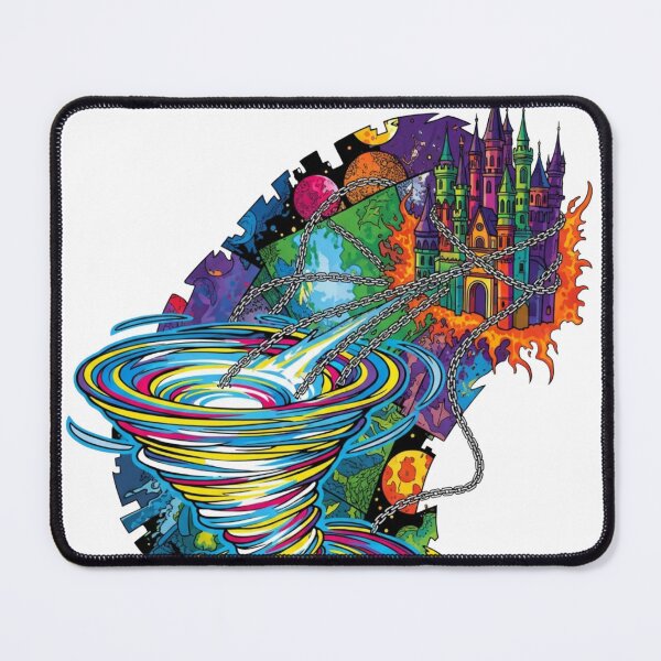 Item preview, Chained Castle Portal – Psychedelic Cosmic Vortex Fantasy Art designed and sold by Dzblack.