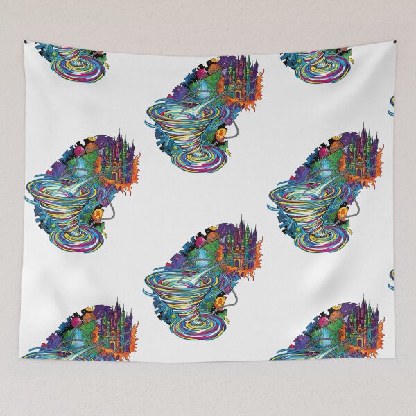 Item preview, Chained Castle Portal – Psychedelic Cosmic Vortex Fantasy Art designed and sold by Dzblack.