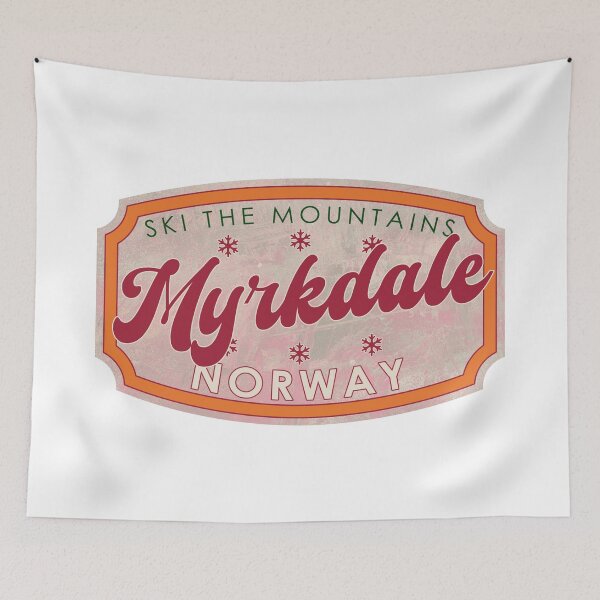 Item preview, Myrkdalen, Norway, Ski, textured skiing badge designed and sold by Wanderful-roads.
