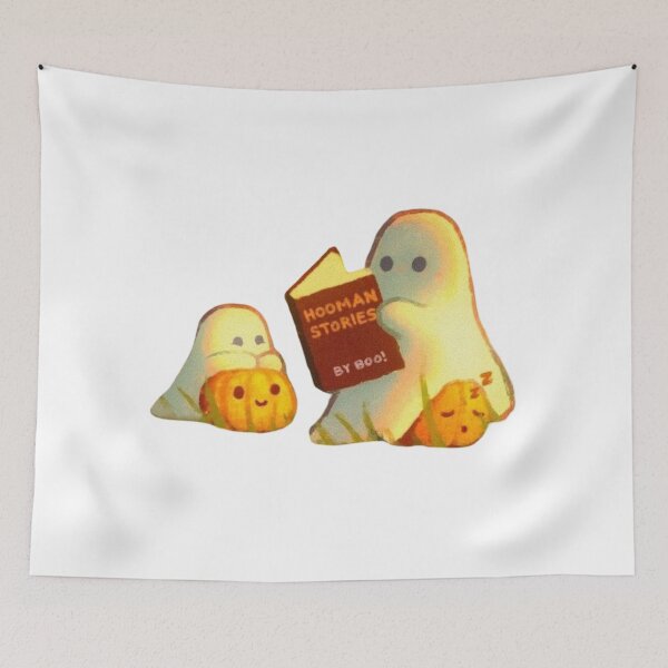 Item preview, Cute Ghosts Reading Hooman Stories Funny Halloween Book Illustration designed and sold by ahabboud.
