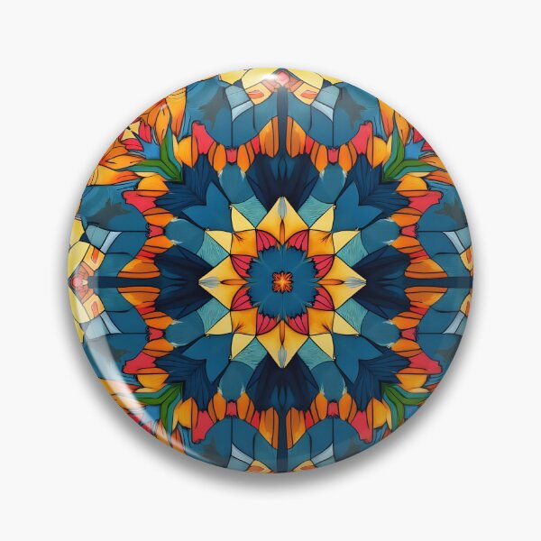 Item preview, Boho Mosaic Pattern in Blue and Orange designed and sold by pASob-dESIGN.