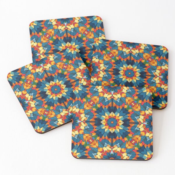 Item preview, Boho Mosaic Pattern in Blue and Orange designed and sold by pASob-dESIGN.