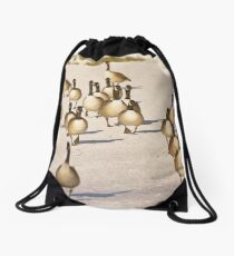 Feed the birds Drawstring Bag