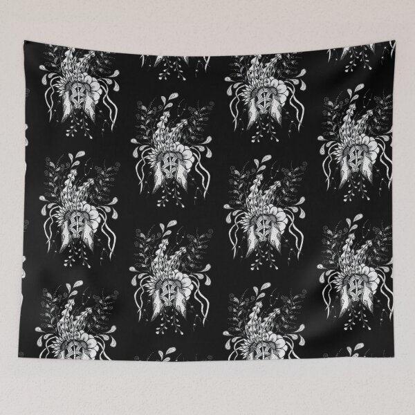 Item preview, Floral swirls in tangle rhythm - black background designed and sold by HA-Design-Kunst.