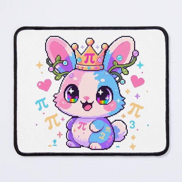 Item preview, Pi Day Nerd Glitch Bunny - White Background Printable Sticker designed and sold by GlitchyBunnyBB.