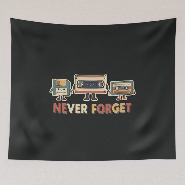 Item preview, Never Forget Retro Cassette Tape VHS Floppy Disk 90s 80s Vintage designed and sold by alenaz.