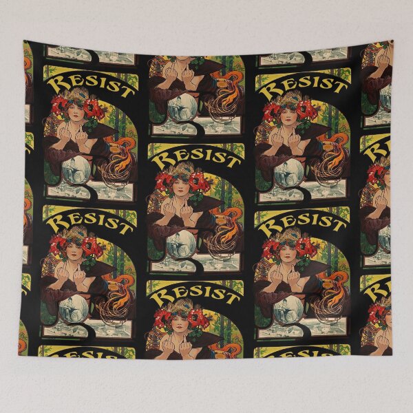 Item preview, Resist Art Nouveau Mucha Inspired Feminist   designed and sold by TeeARTHY.