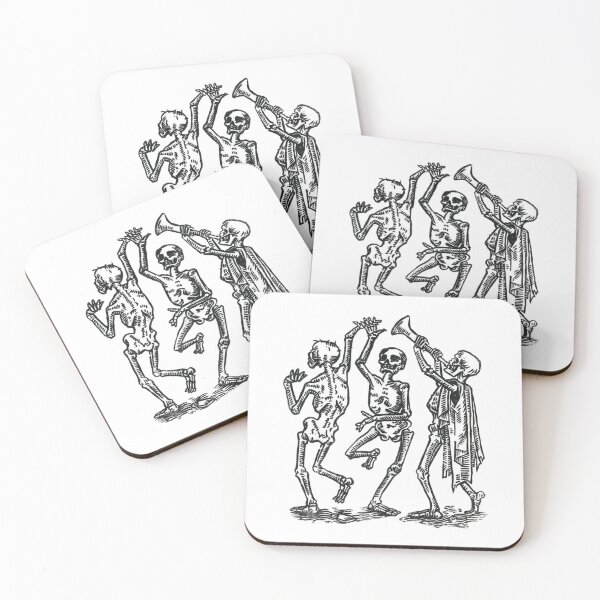 Aperçu de l'œuvre Danse Macabre – Illustration de danse de squelettes médiévale créée et vendue par Dungeon-Shop.