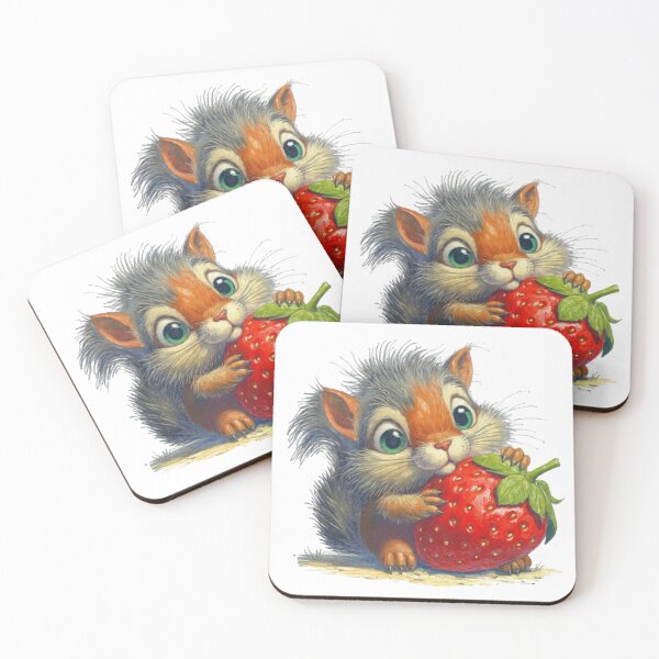 Item preview, Cute Little Squirrel with a Big Red Strawberry designed and sold by CHRIST5000.