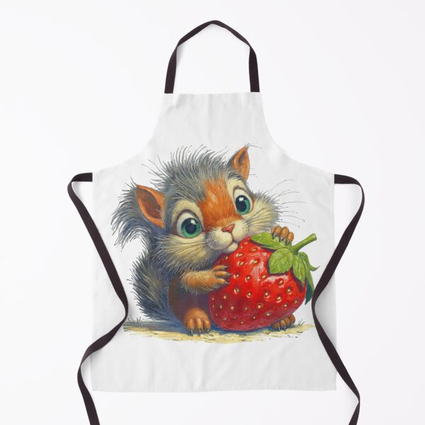 Item preview, Cute Little Squirrel with a Big Red Strawberry designed and sold by CHRIST5000.