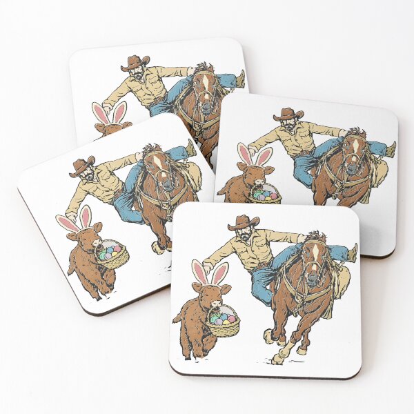Item preview, Easter Cowboy with Bunny Basket Western Spring designed and sold by AmalnoRoyil.
