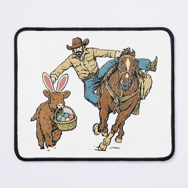 Item preview, Easter Cowboy with Bunny Basket Western Spring designed and sold by AmalnoRoyil.