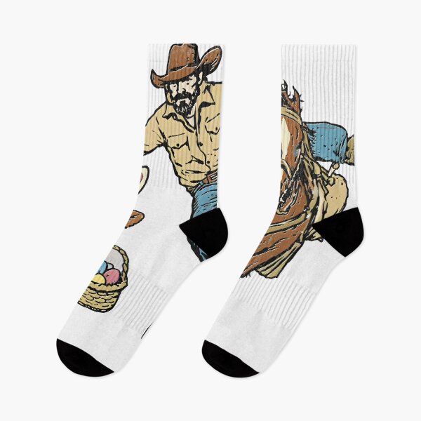 Item preview, Easter Cowboy with Bunny Basket Western Spring designed and sold by AmalnoRoyil.