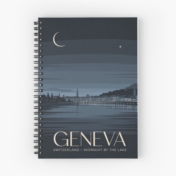 Item preview, Midnight in Geneva Poster – Lake Geneva Silhouette Minimal Wall Art | Switzerland Night Travel Print designed and sold by Timeless Design.