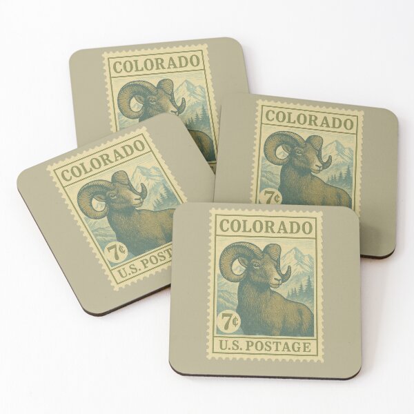 Item preview, Vintage Colorado Postage Stamp – Rocky Mountain Bighorn Sheep designed and sold by sorryNOTsorry.brand.