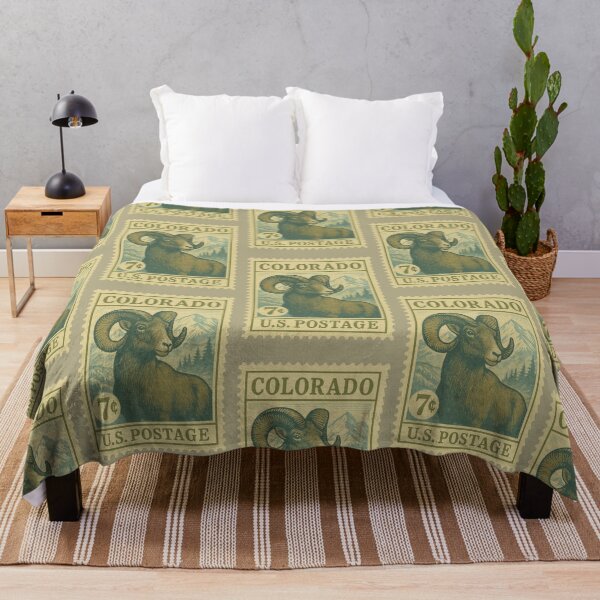 Item preview, Vintage Colorado Postage Stamp – Rocky Mountain Bighorn Sheep designed and sold by sorryNOTsorry.brand.