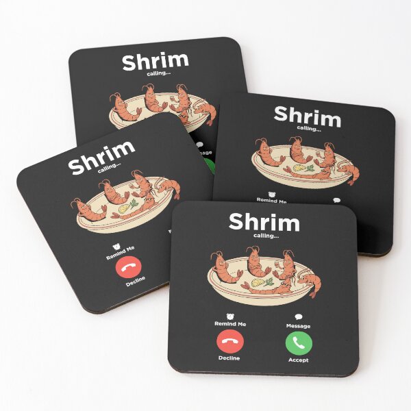 Item preview, Shrim Is Calling Meme Funny Shrimp Calling Food Pun designed and sold by alenaz.