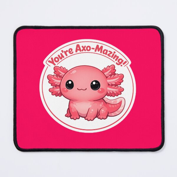 Item preview, Cute Pink axolotl sticker - You're Axo-Mazing! Positive Quote designed and sold by ascendzero.