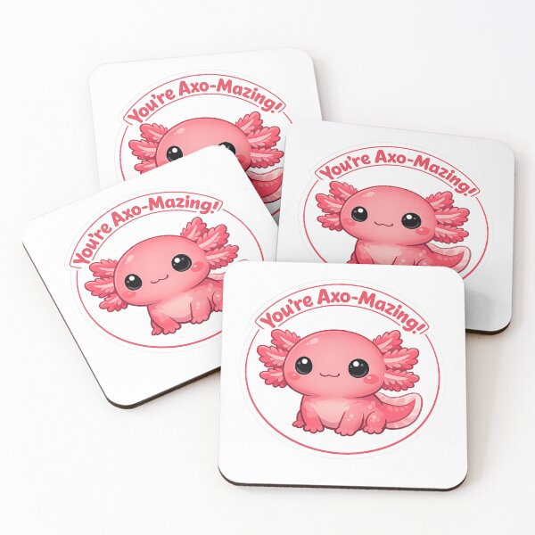 Item preview, Cute Pink axolotl sticker - You're Axo-Mazing! Positive Quote designed and sold by ascendzero.