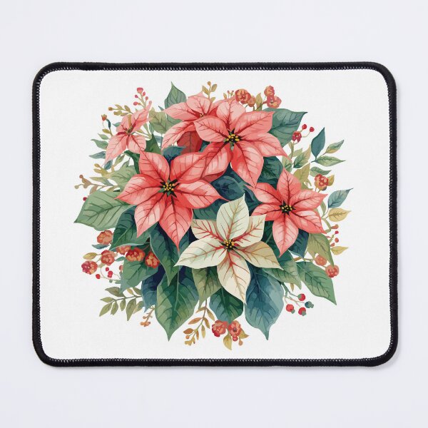 Item preview, Vibrant Winter Bloom: A Watercolor Poinsettia Masterpiece designed and sold by GreenBotanist.