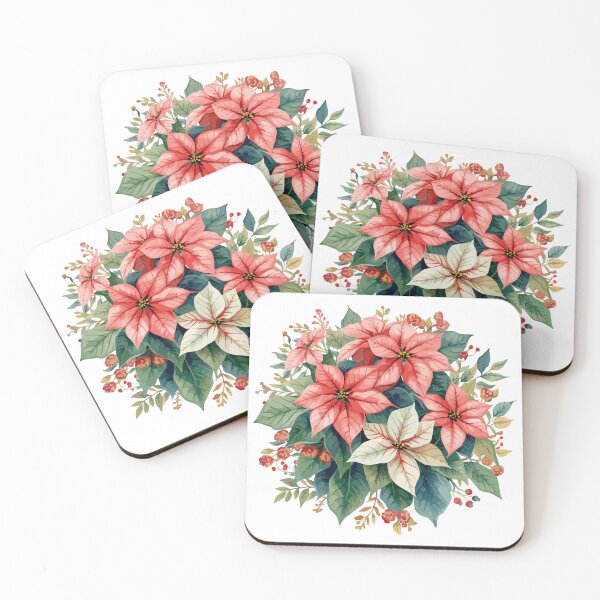 Item preview, Vibrant Winter Bloom: A Watercolor Poinsettia Masterpiece designed and sold by GreenBotanist.
