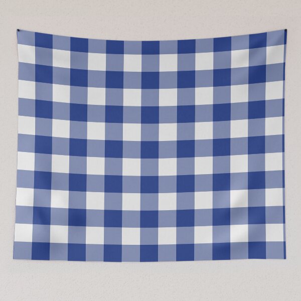 Item preview, White And Royal Blue Gingham Pattern designed and sold by pattern-archive.