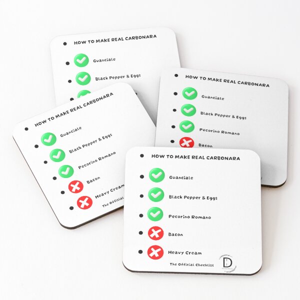 Item preview, How to Make Real Carbonara-Funny Italian Food Checklist designed and sold by TheItaliandilemma.