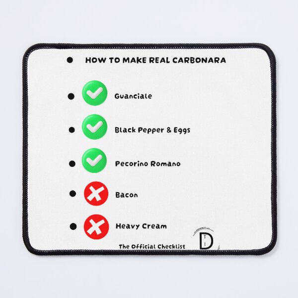 Item preview, How to Make Real Carbonara-Funny Italian Food Checklist designed and sold by TheItaliandilemma.