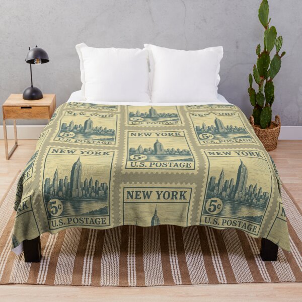Item preview, Vintage New York Postage Stamp – Empire State Building Skyline designed and sold by sorryNOTsorry.brand.