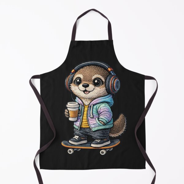 Item preview, Cute Chibi Otter Music Lover – Kawaii Otter With Headphones Embroidered Patch Style designed and sold by ColorSplash123.
