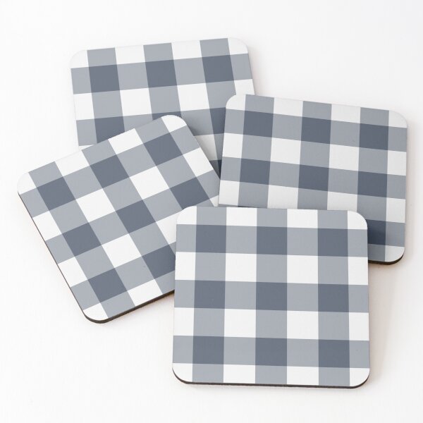 Item preview, White And Slate Gingham Pattern designed and sold by pattern-archive.