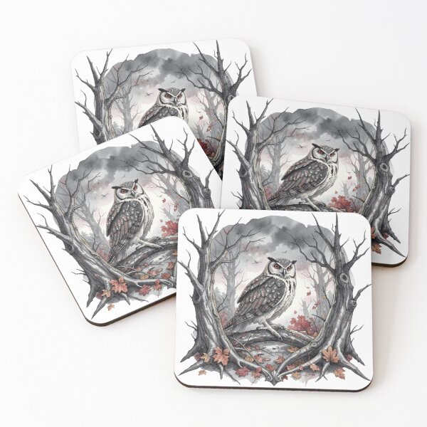 Item preview, Gothic watercolor owl designed and sold by Tragedyshop.