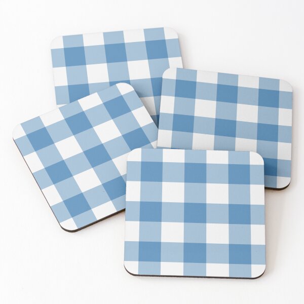Item preview, White And Steel Blue Gingham Pattern designed and sold by pattern-archive.