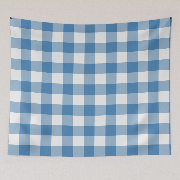 Item preview, White And Steel Blue Gingham Pattern designed and sold by pattern-archive.