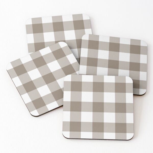Item preview, White And Taupe Gingham Pattern designed and sold by pattern-archive.
