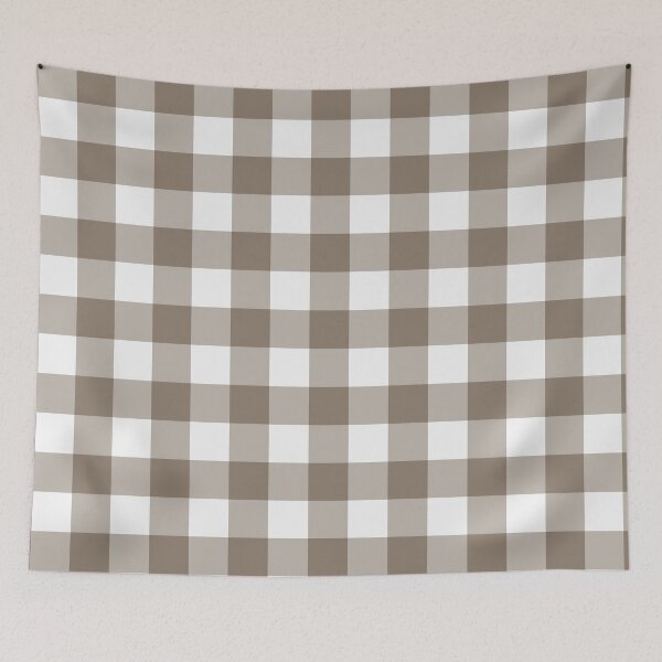 Item preview, White And Taupe Gingham Pattern designed and sold by pattern-archive.