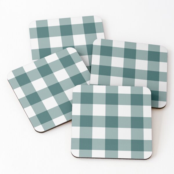Item preview, White And Teal Gingham Pattern designed and sold by pattern-archive.